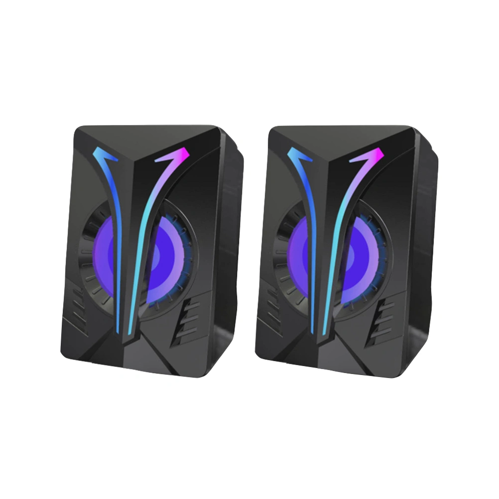 1 Pair Usb Powered Stereo Speakers Tabletop Computer Speakers RGB Light Speaker