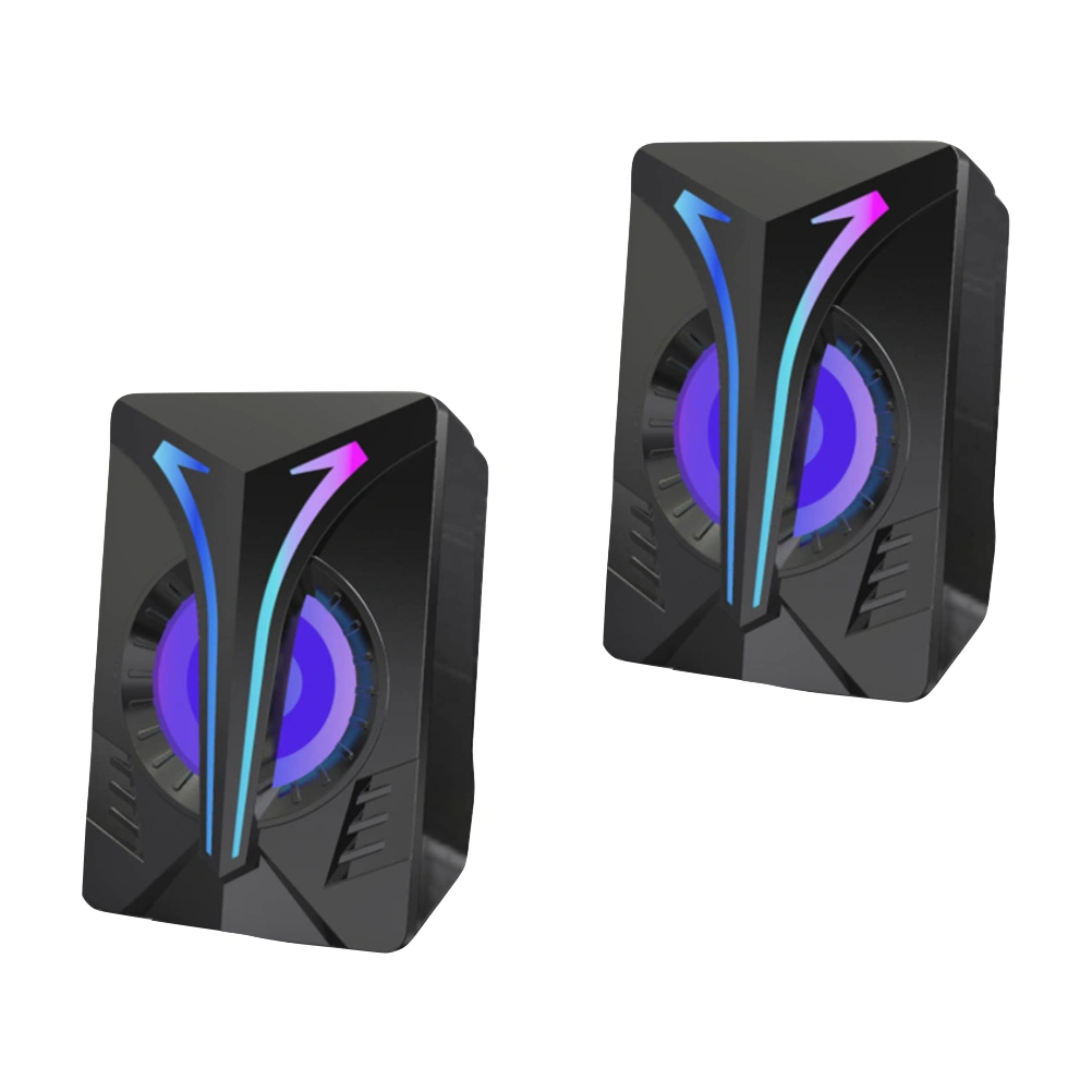 1 Pair Usb Powered Stereo Speakers Tabletop Computer Speakers RGB Light Speaker