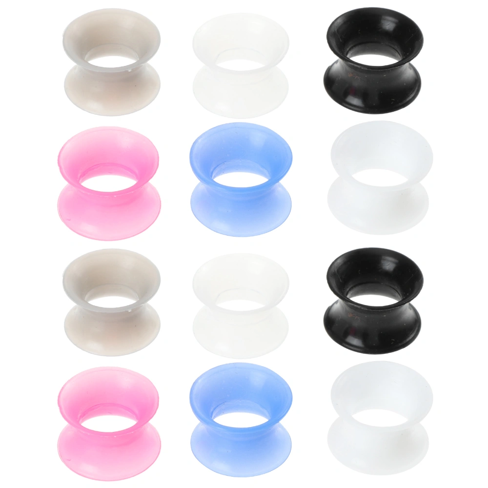 6 Pairs Ear Gauges Tunnels Plugs Silicone Stretchers Expander Ear Piercing Tools