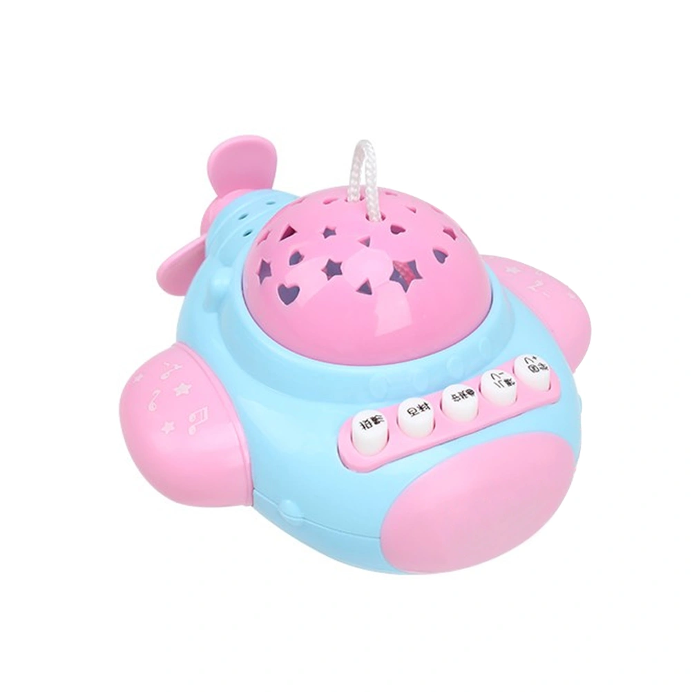Baby Infant Kids Children Music Story Multifunction Projector Lamp Appease Plane Toy Educational Toy (Pink)