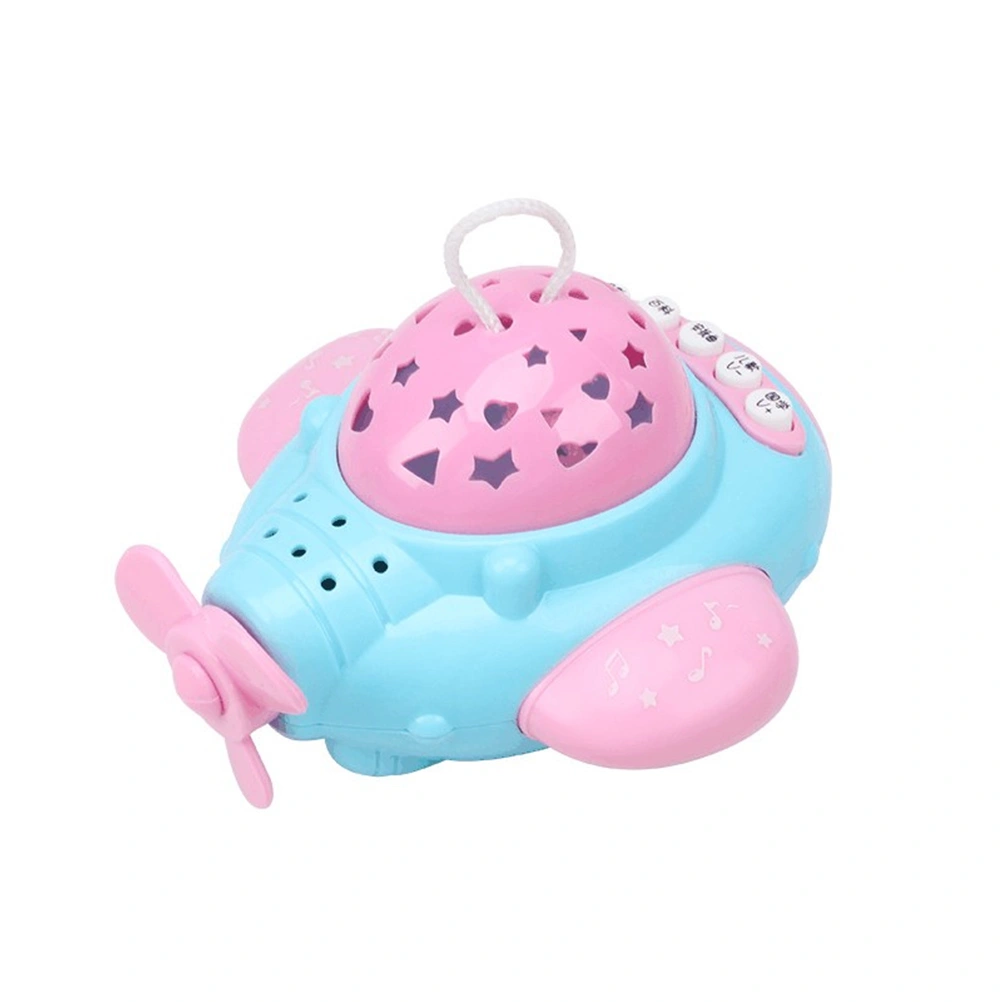 Baby Infant Kids Children Music Story Multifunction Projector Lamp Appease Plane Toy Educational Toy (Pink)