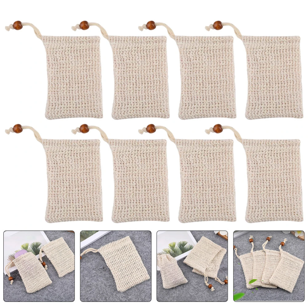 8pcs Mesh Foaming Drawstring Bags Exfoliating Soap Pouch for Shower