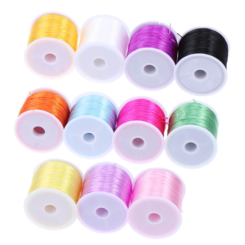 11Pcs DIY Jewelry Accessories Handmade Beaded Bracelet Jewelry Line Roll Transparent Non Woven Plastic Crystal Line(White, Light Blue, Lemon Green, Yellow, Purple, Black, Green,Light Purple, Rosy, Light Pink, Orange )