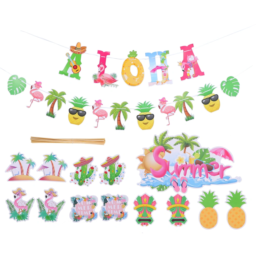 1 Set Hawaii Banner Cake Topper Decorations Delicate Creative Party Supplies