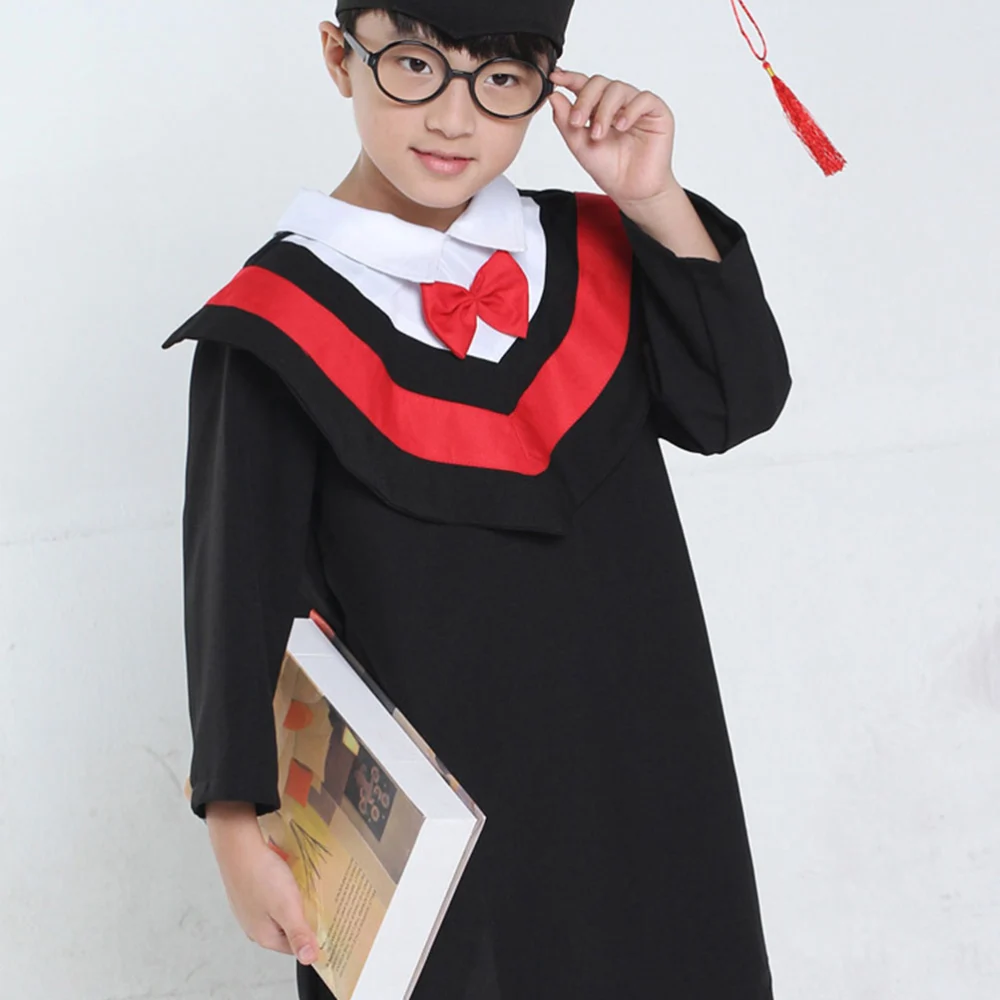 1PC Kids Graduation Gown Stole and Tassel Set for Cosplay Photography Performance (Red, 160cm)