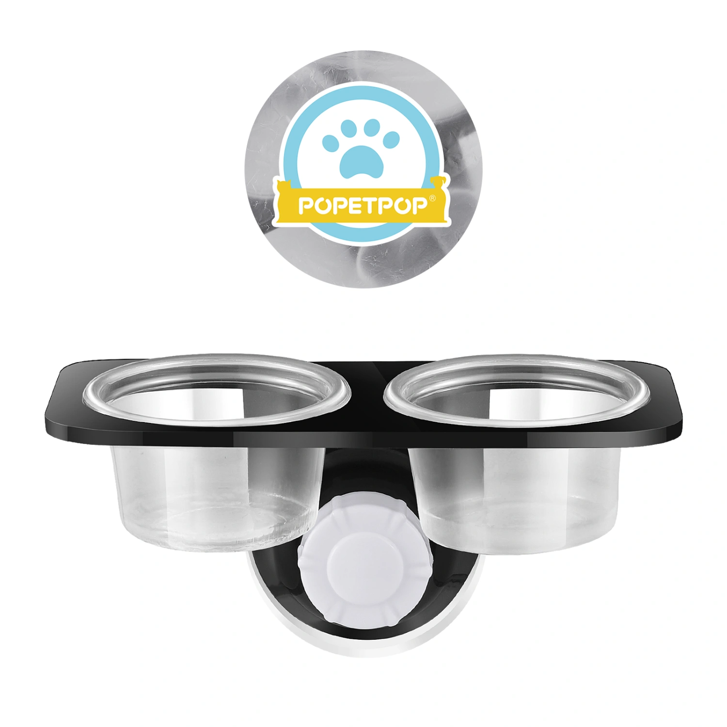 POPETPOP Reptile Feeder Water and Food Double Cup Container Feeding Bowl for Lizard Turtle Gecko Scorpion Centipede (Suction Cup Type)