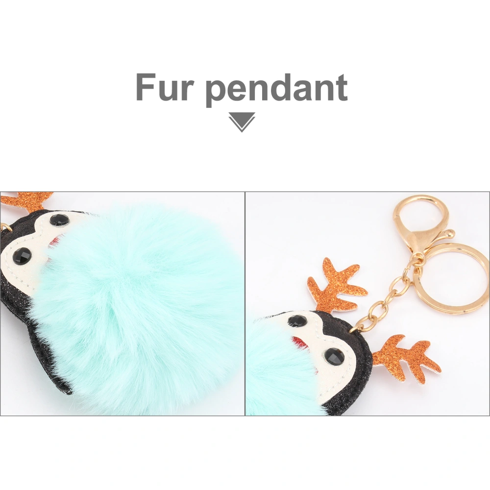 Christmas Antlers Penguin Keyring Cartoon Plush Doll Pendant Gift for Women