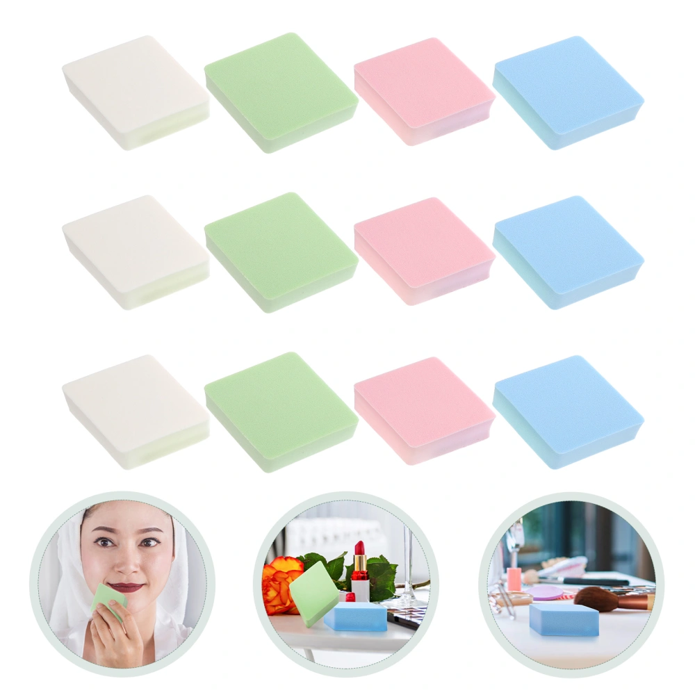 12Pcs Portable Powder Puffs Household Face Puffs Rhombic Powder Pads Makeup Accessory