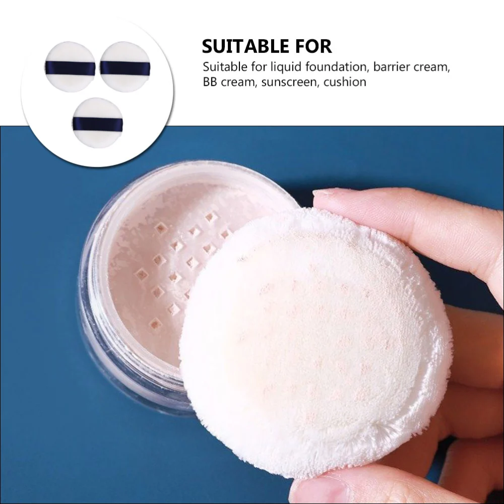 3pcs Powder Puff for Body Powder Loose Powder Makeup Smooth Apply Puff