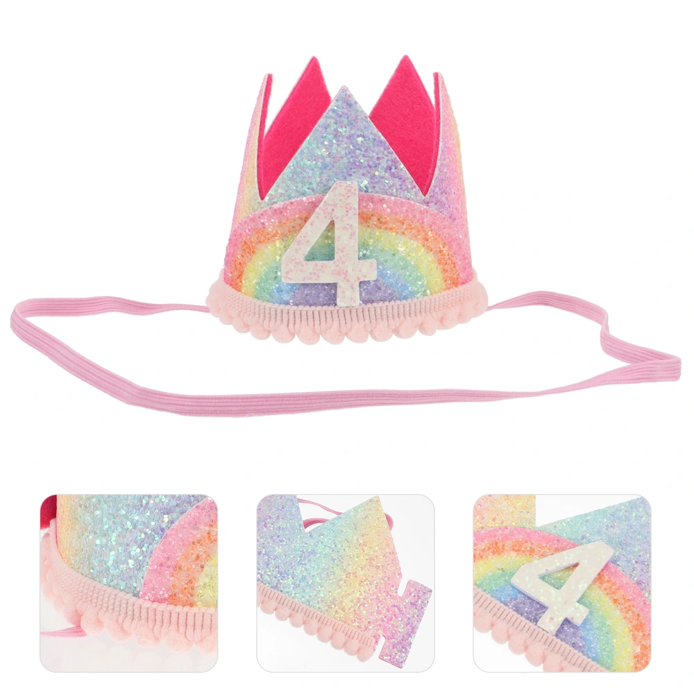 Adorable Baby Birthday Party Boys Girls Pricess Crown Number Headband