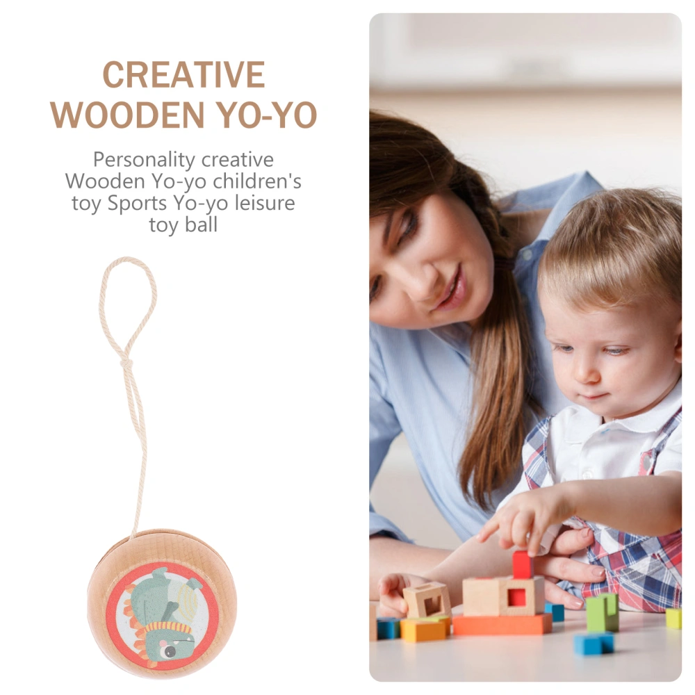 Cartoon Children's Yo-Yo Toy Wooden Yo-Yo Plaything Kids Outdoor Yo-Yo Toy