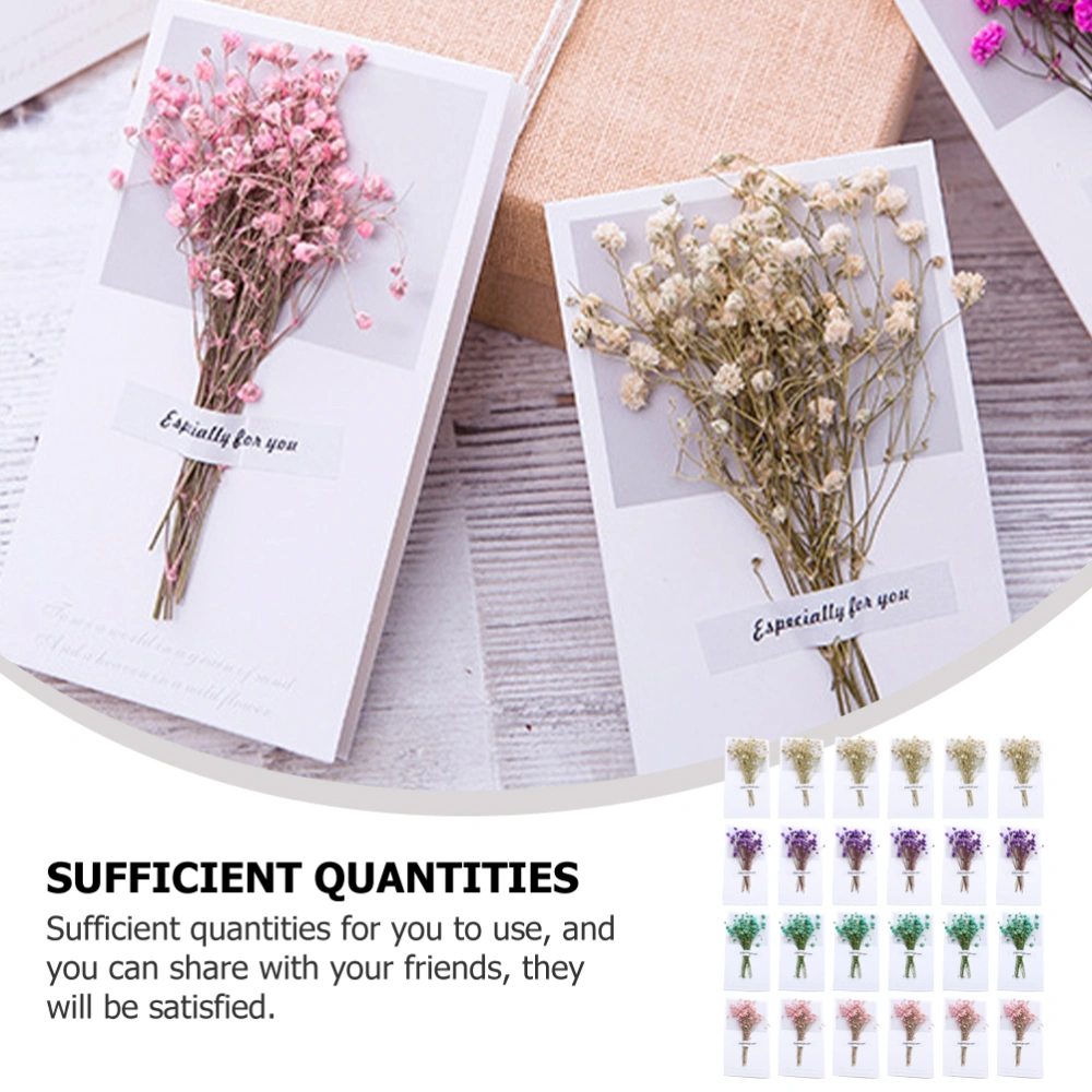 24pcs Dried Flower Cards Greeting Cards Elegant Craft Greeting Cards for Festival Gifts Cards