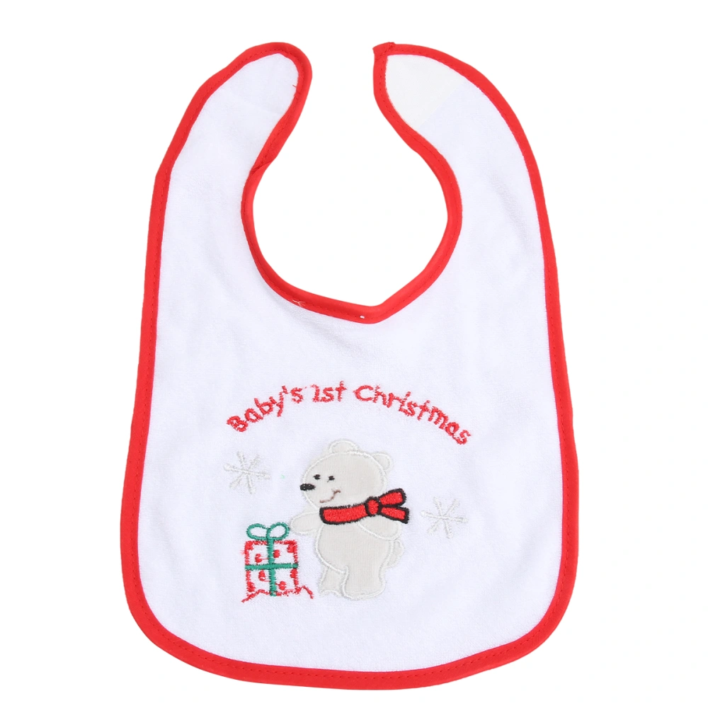 Christmas Kids Bib Reusable Baby Bib Clothing Protector for Baby (White)