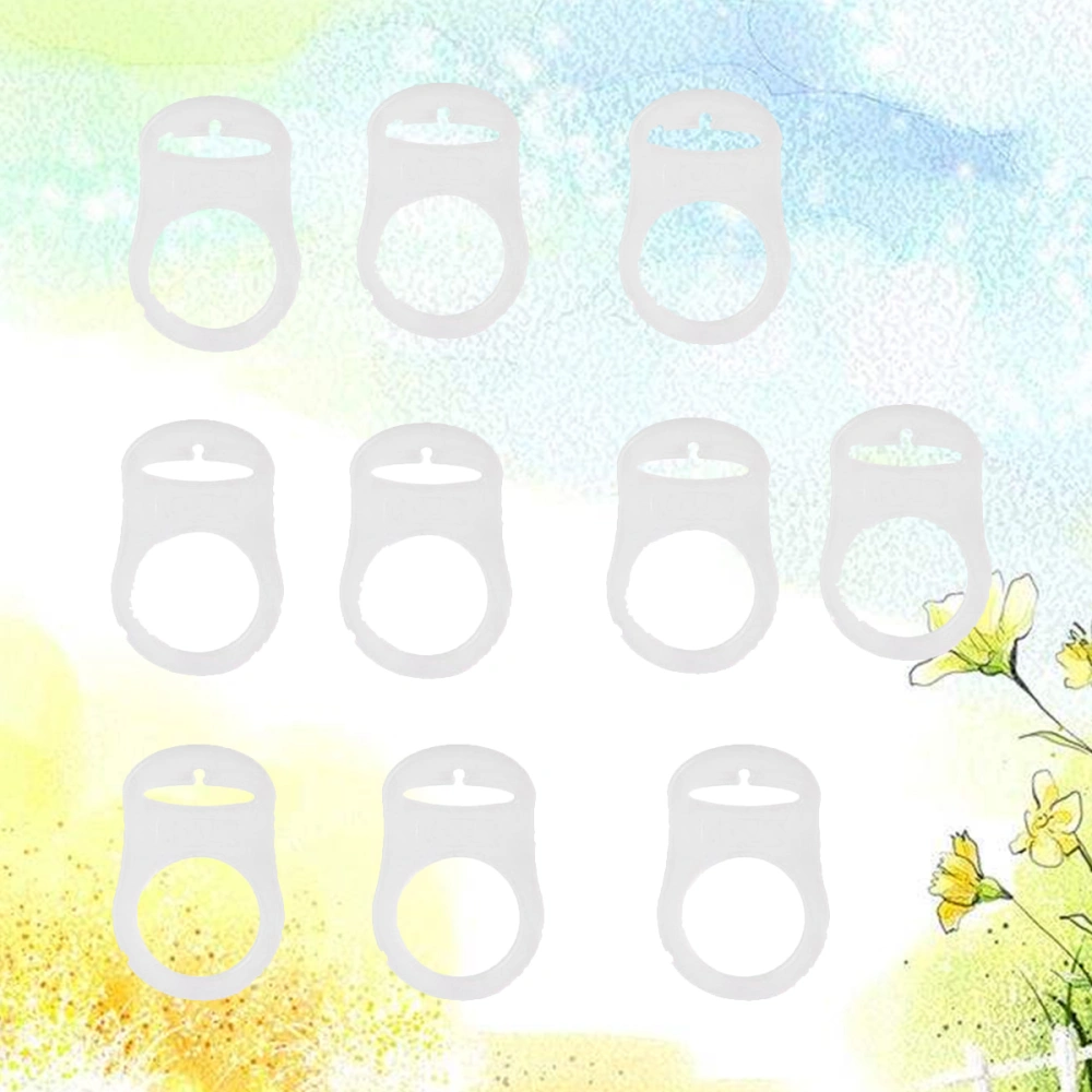 10pcs Silicone Baby Pacifier Clips Holders Baby Rings Feeding Bottle Gaskets (Transparent)