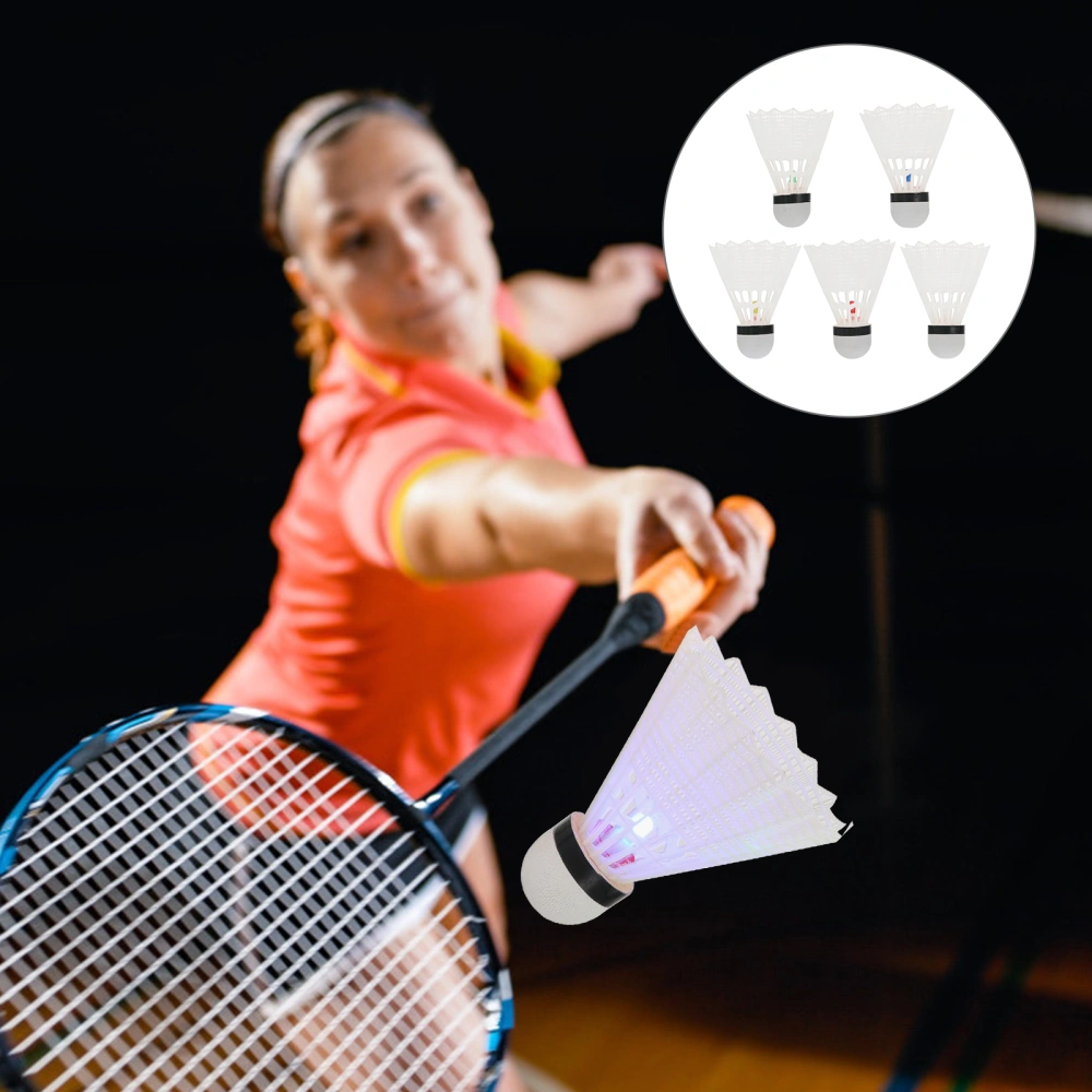 5pcs LED Badminton Dark Night Glow Lighting Badminton for Outdoor Indoor Sports