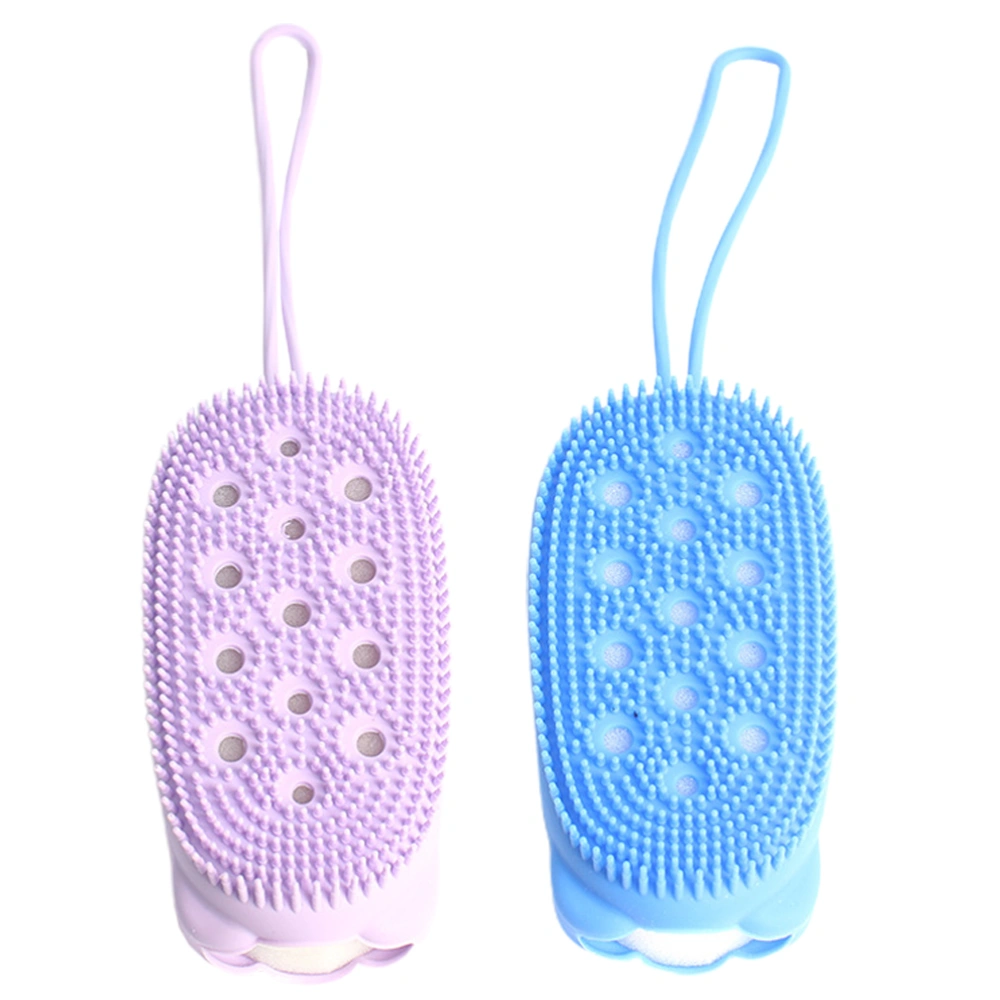 2pcs Bubble Bath Brush Strong Rub Mud Brush Sponge Bath Brush Random Color