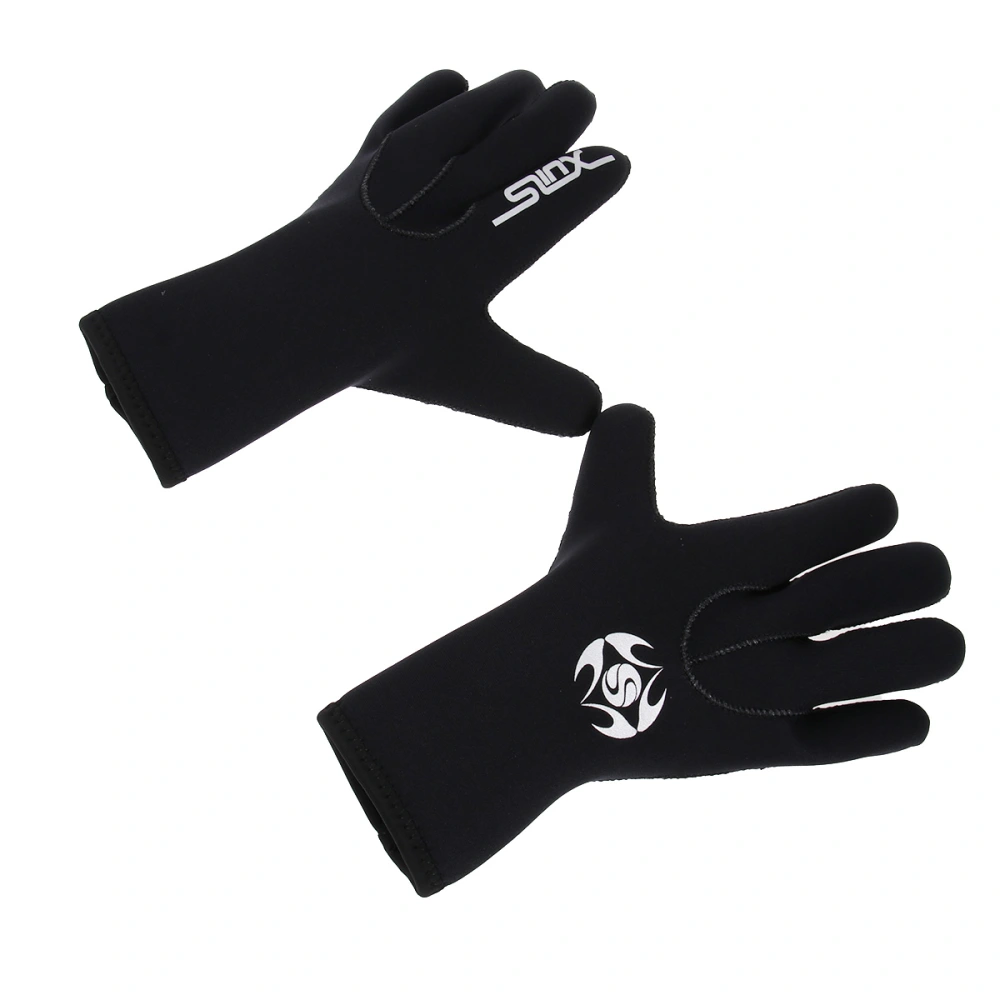 1 Pair Unisex Diving Gloves Anti-Wear Non-Slip Gloves Snorkeling Scratch Resistant Gloves Black Size M