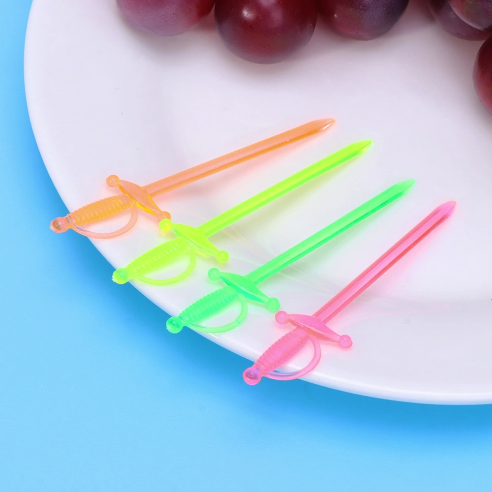 50pcs Disposable Fruit Insert Plastic Fruit Picks Creative Fruit  Mini Forks Party Favors(Random Pattern)