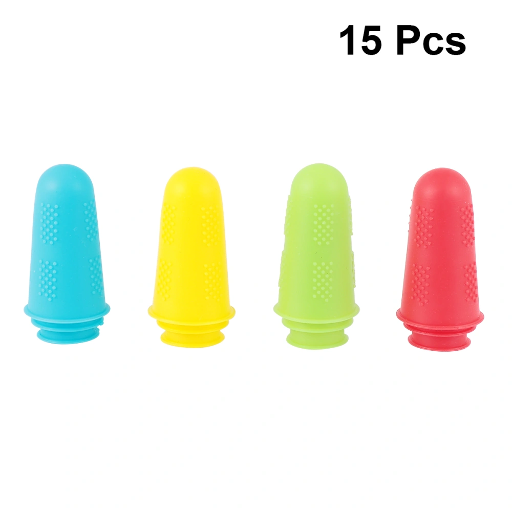 15Pcs Food-grade Silica Gel Finger Sleeve Heat-proof Finger Sleeve Industrial Finger Cover