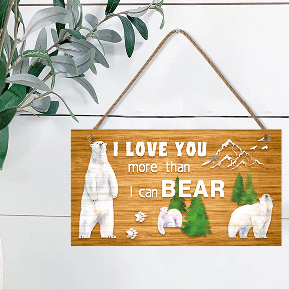 Wall Decorative Pendant Bear Design Hanging Pendant Wall Art Hanging Sign