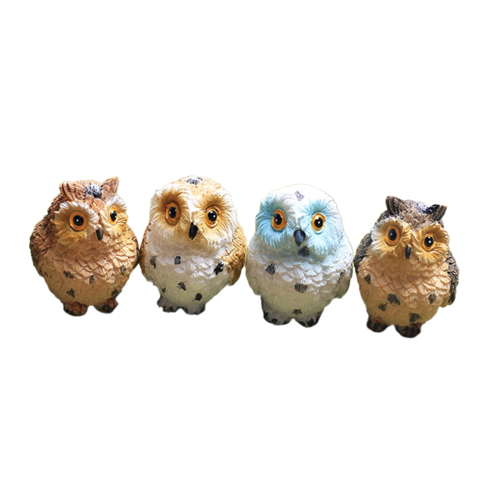 Home Decor Exposed Owl Pattern Mediterranean Style Resin Micro Landscape Creative Decorative Ornament (Random Color)