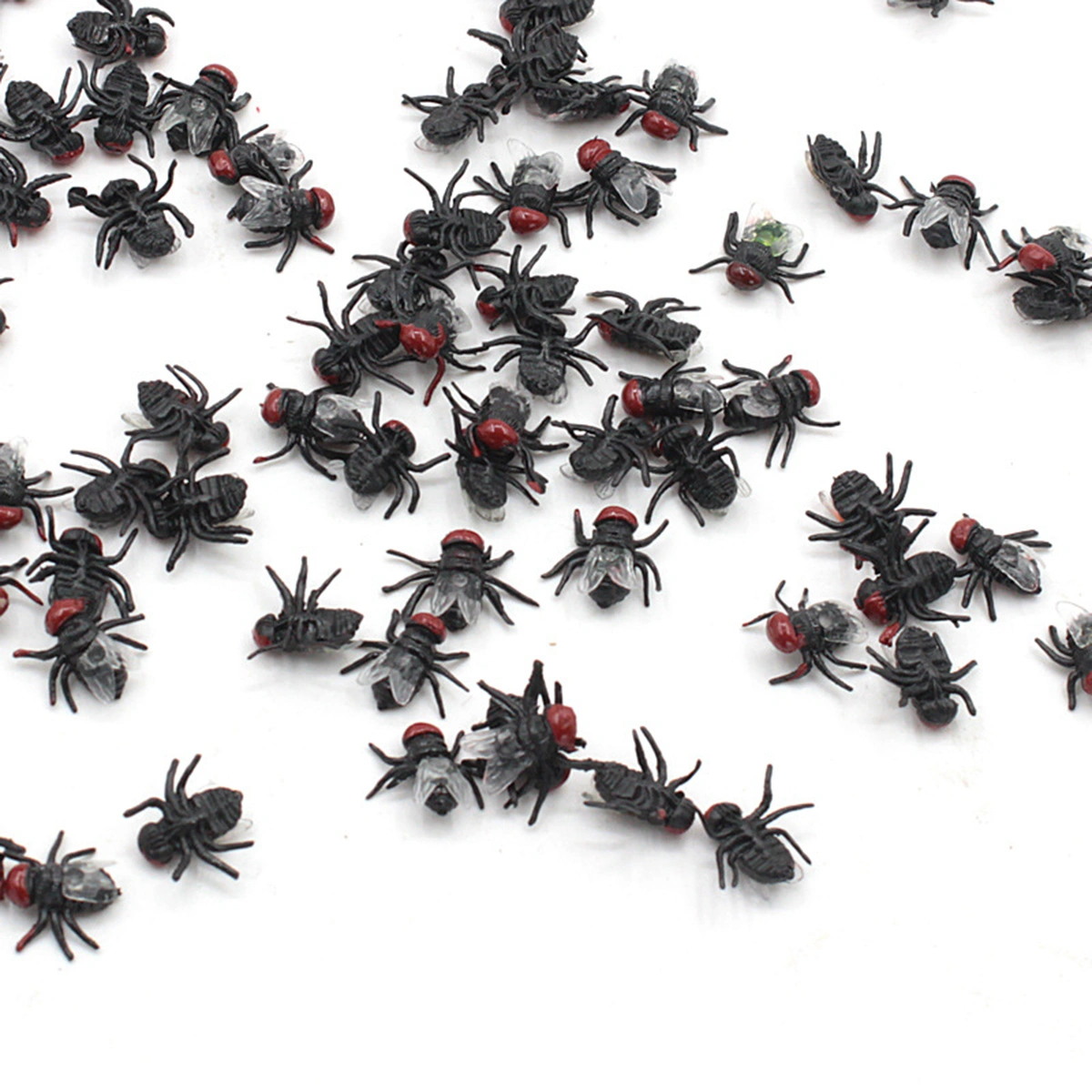 100pcs Children Kids Funny Toy Evil Spoofed Toys Hilarious Realistic Fly Simulation Prank Trick Toys (Black)