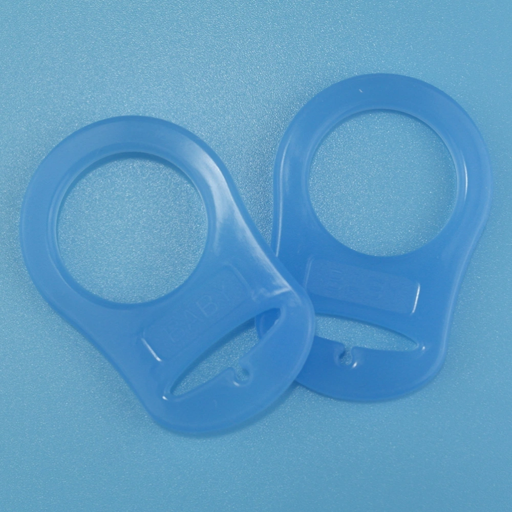 10pcs Silicone Baby Dummy Pacifier Clips Holders Baby Rings (Light Blue)