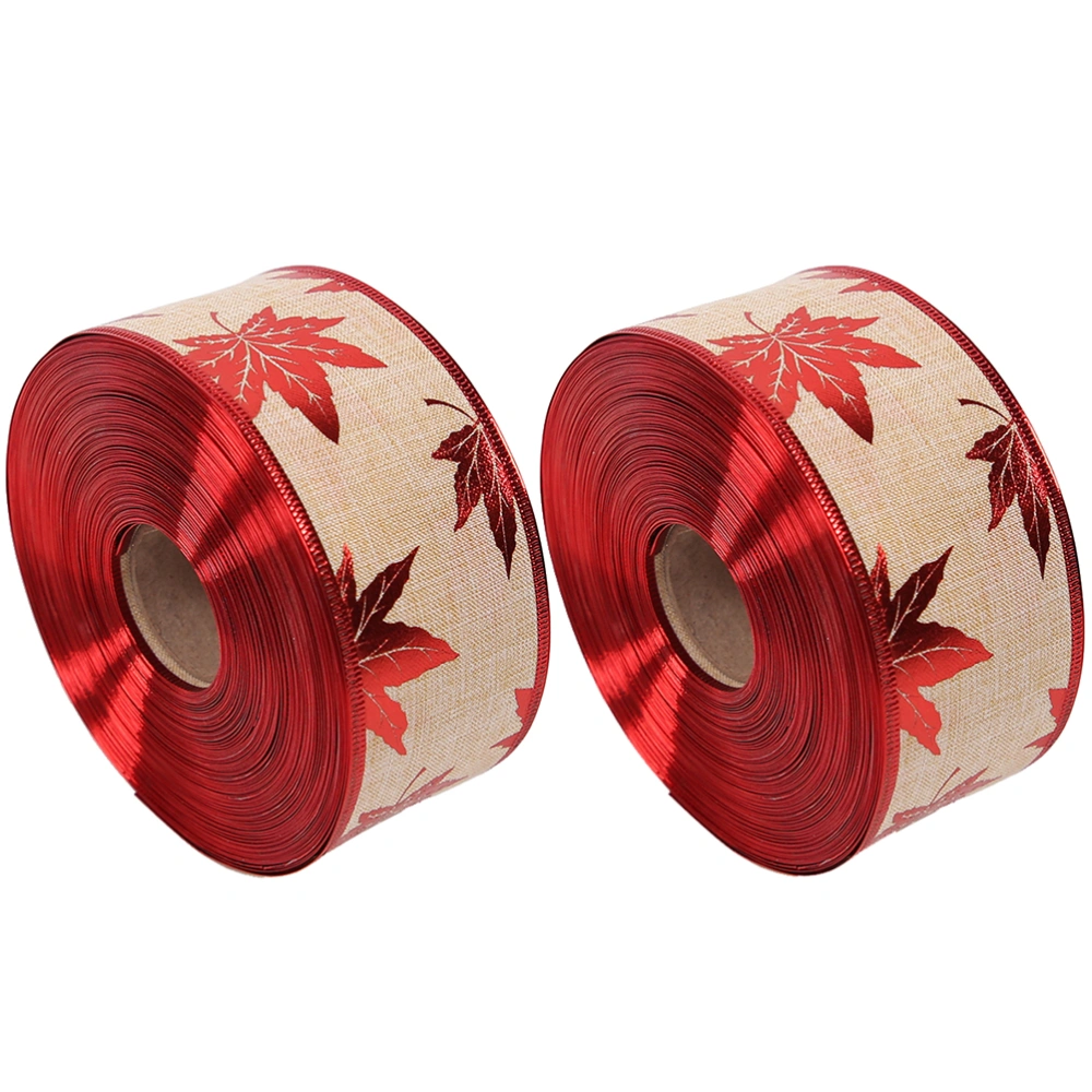 1 Set 2 Pcs 2M Christmas Colorful Gift Wrapping Tapes Cake Wrapping Bows Ribbons