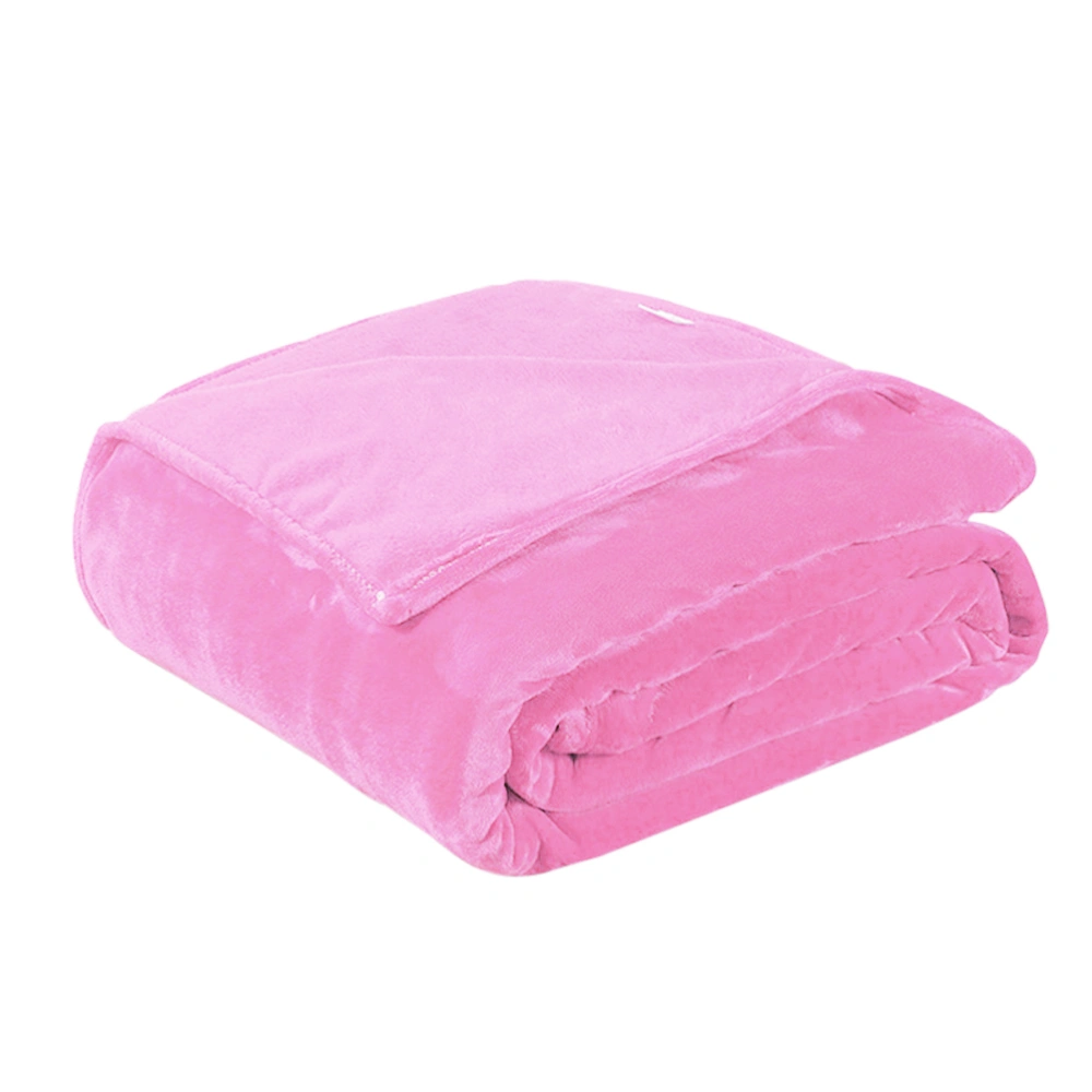 Thick Blankets Flannel Fleece Blanket Lightweight Warm Bed Blanket 70x100cm (Pink)