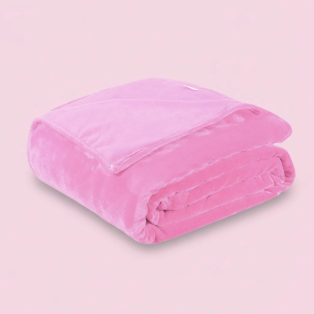 Thick Blankets Flannel Fleece Blanket Lightweight Warm Bed Blanket 70x100cm (Pink)