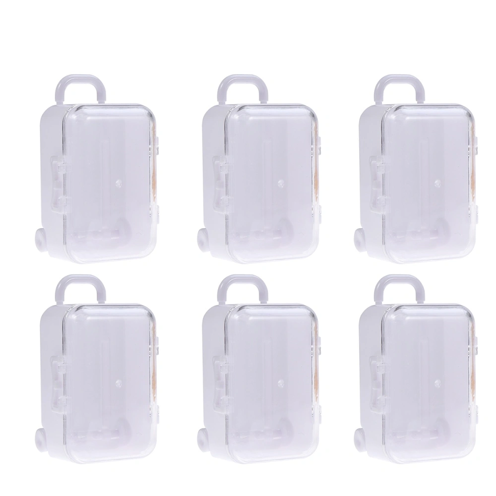 12pcs Luggage Shape Candy Box Plastic Party Favor Creative Suger Gift Box (White)