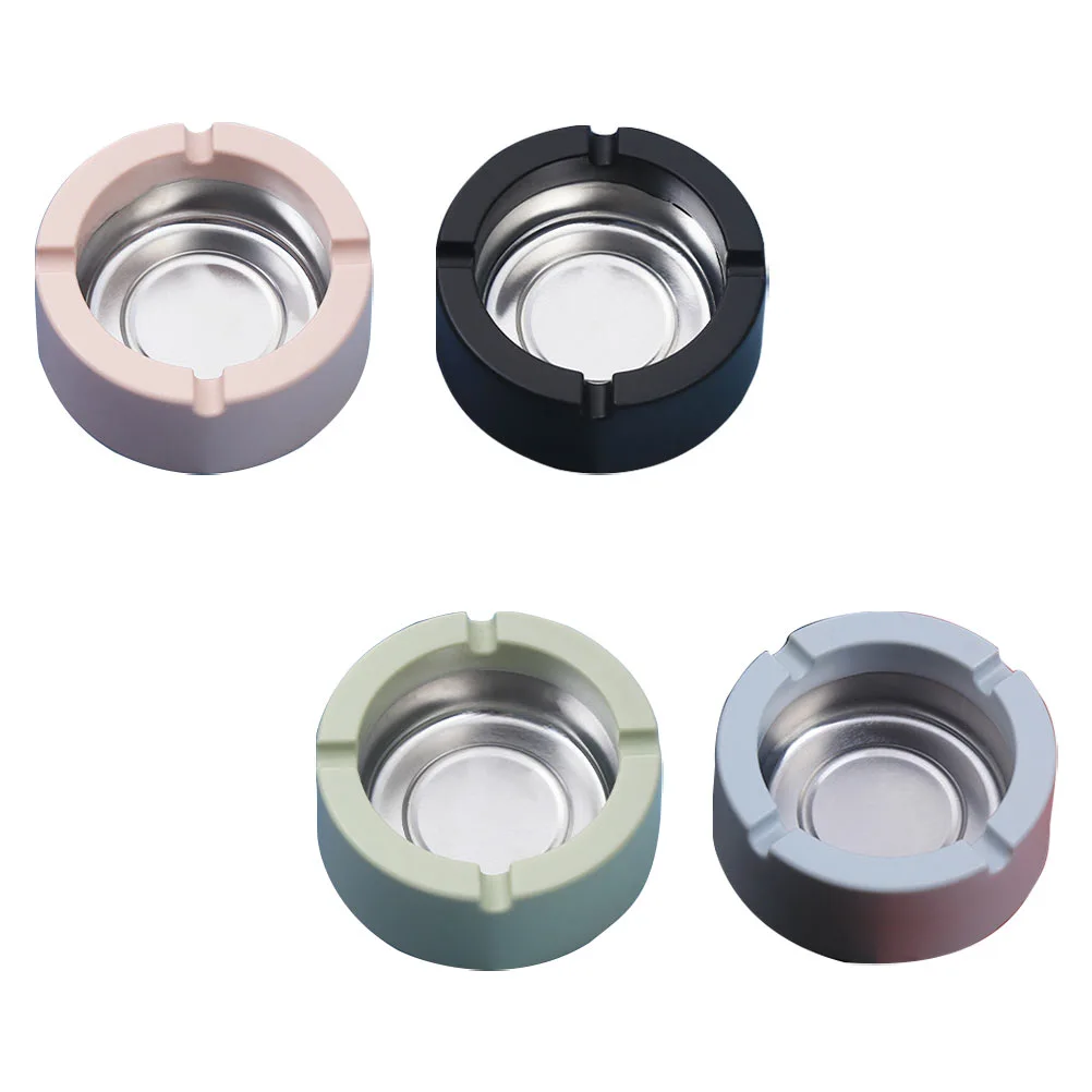 4Pcs Geometric Figure Ashtray Adornment Household Ashtray Tinplate Ashtray