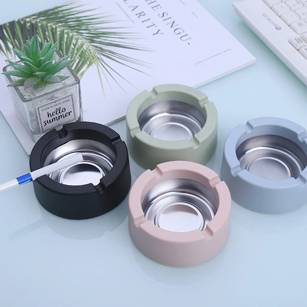 4Pcs Geometric Figure Ashtray Adornment Household Ashtray Tinplate Ashtray