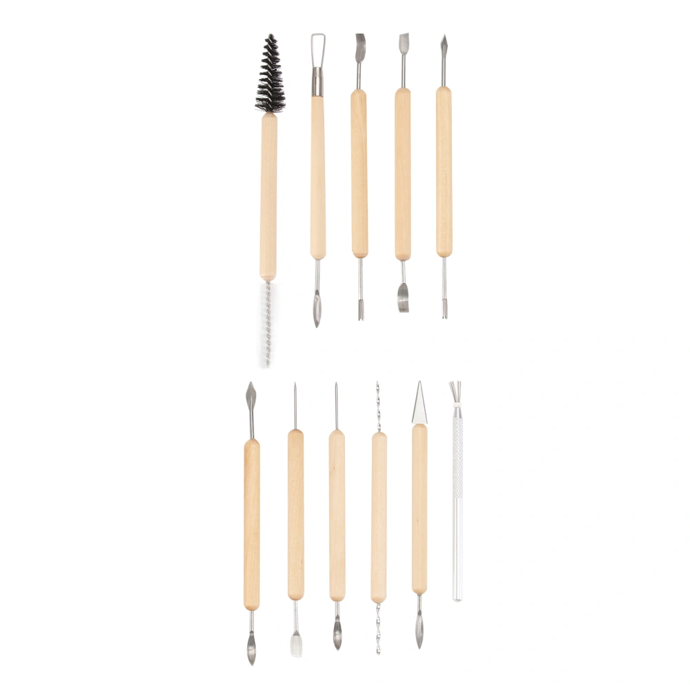 11pcs Durable Pottery Clay Sculpting Tools Carving Tools Set