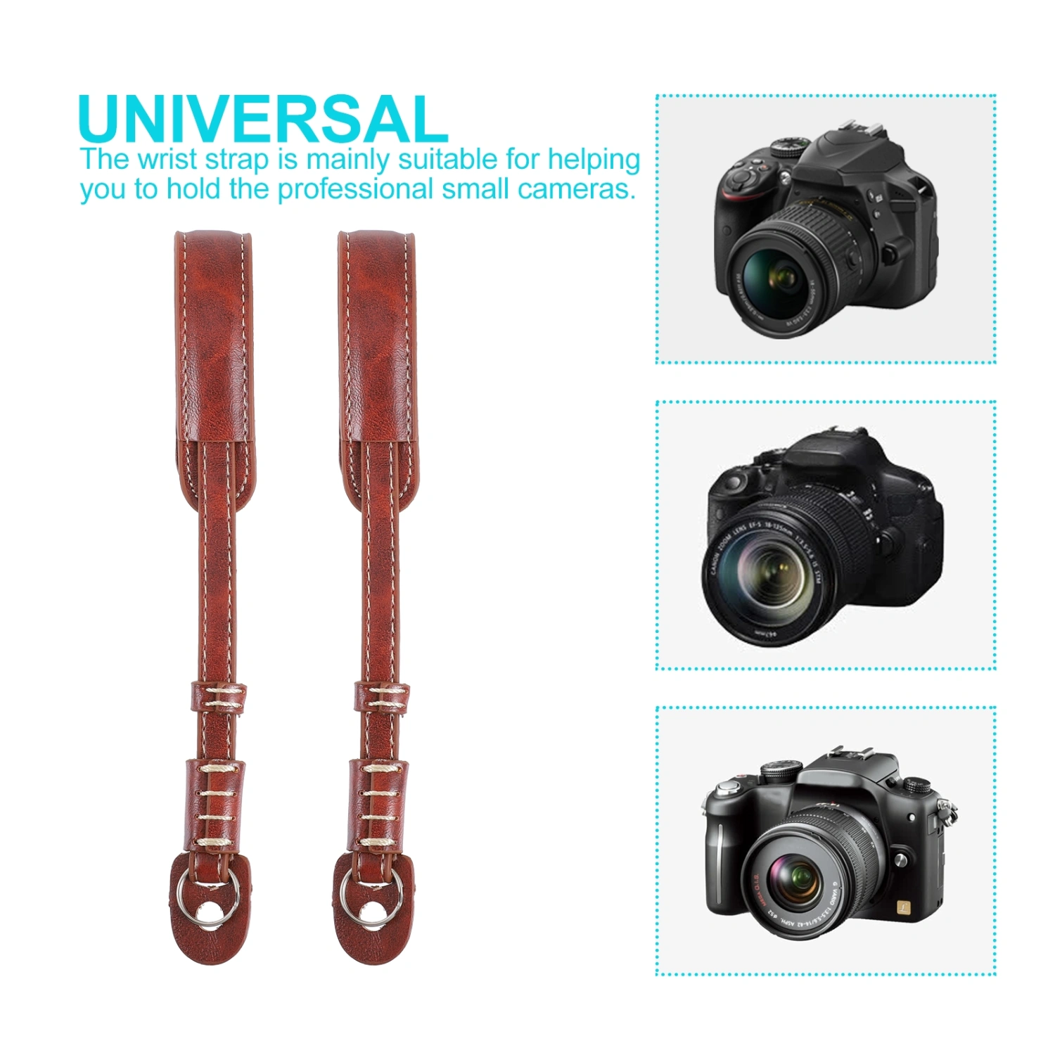 2pcs SLR Camera Anti-drop Wrist Straps Camera Wrist Bands Practical Camera Bands (Random Color)