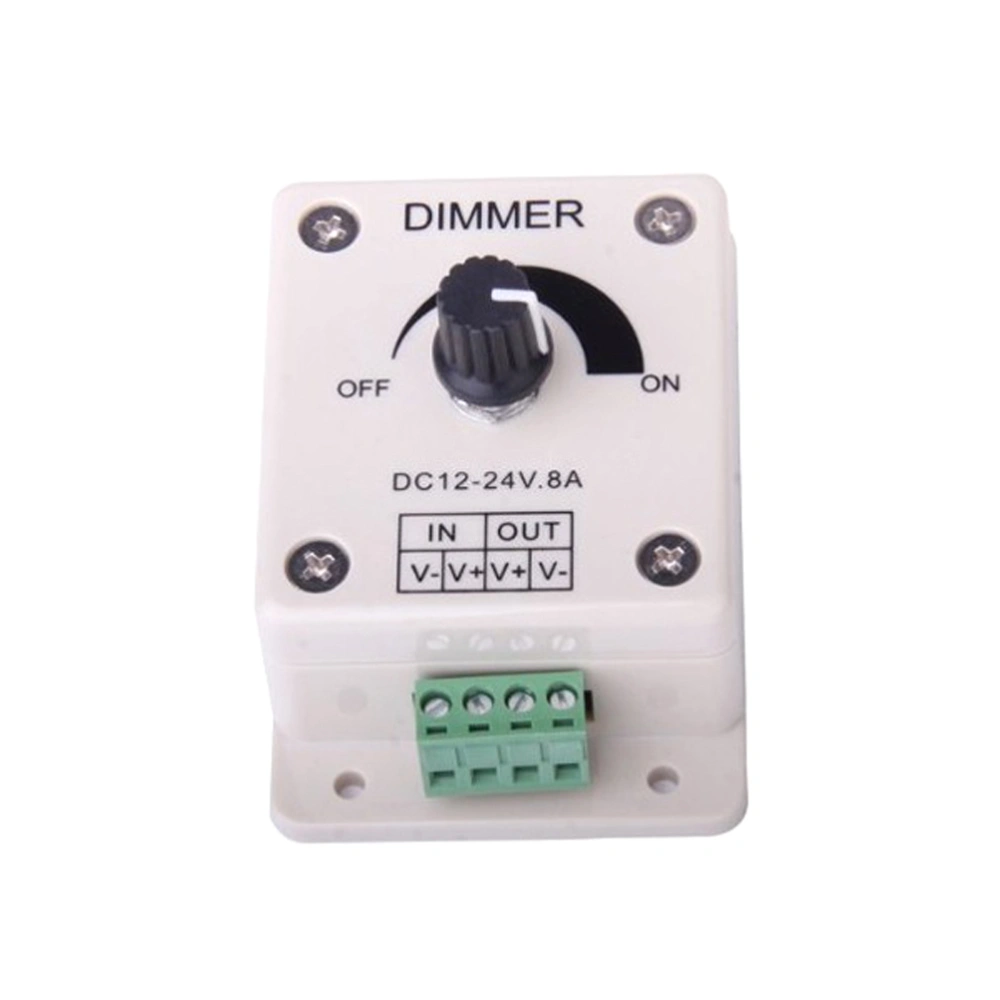 DC 12V-24V 8A LED Bulb Dimmer Adjustable Brightness Controller Adjuster (White)