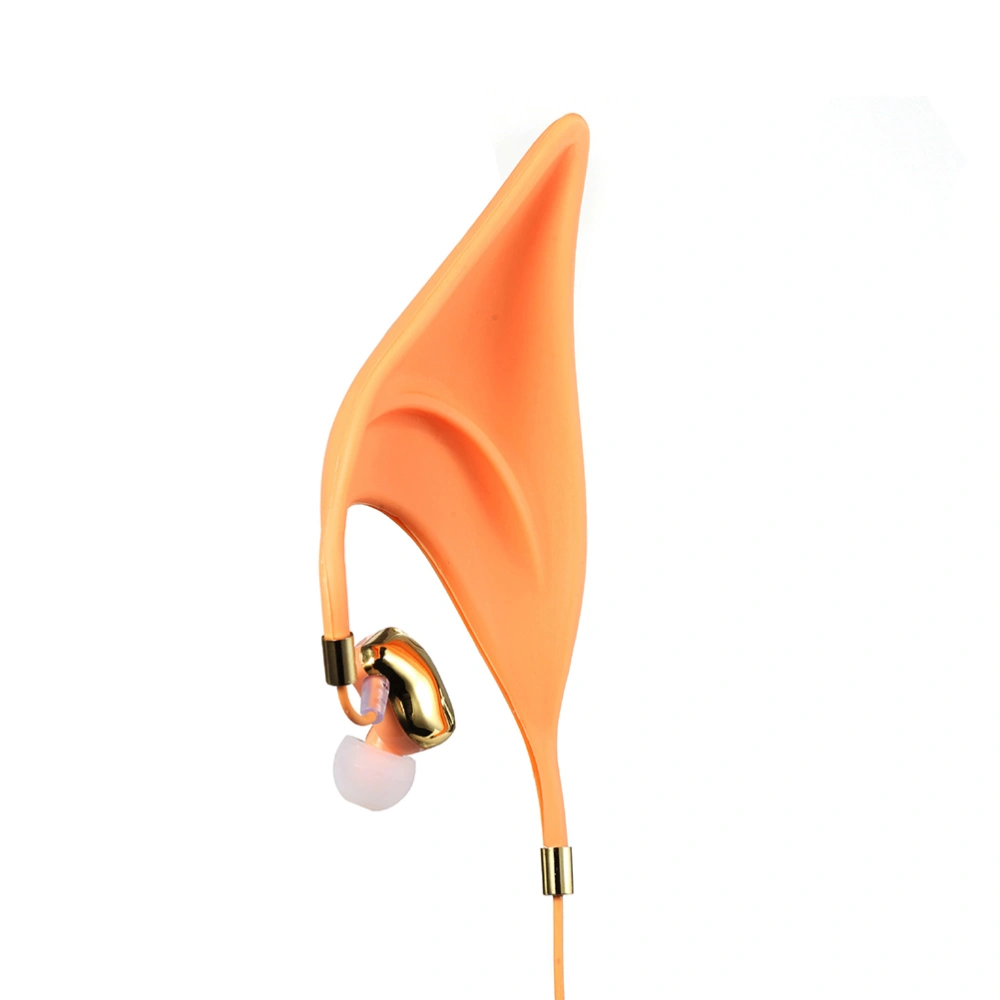 Fairy Ear Shape Earphone Universal Earphone Cosplay Headset for Girls Boys Adults (Orange)