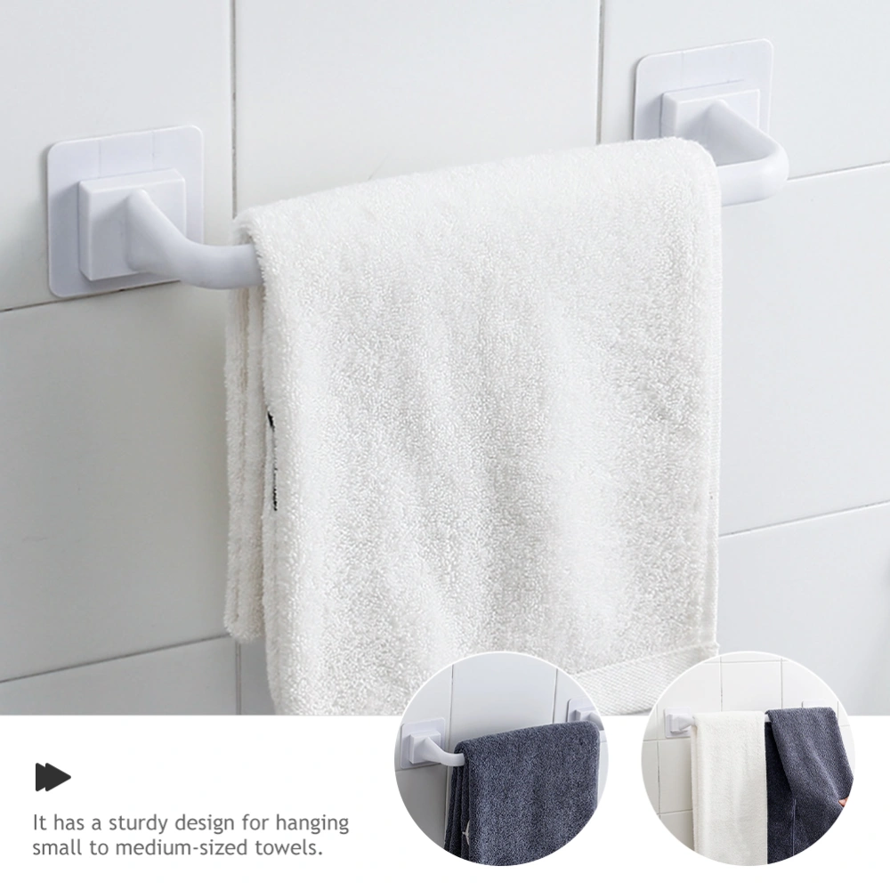 2Pcs Wall Towel Rack Bathroom Towel Hanging Rack Plastic Towel Holder Organizer