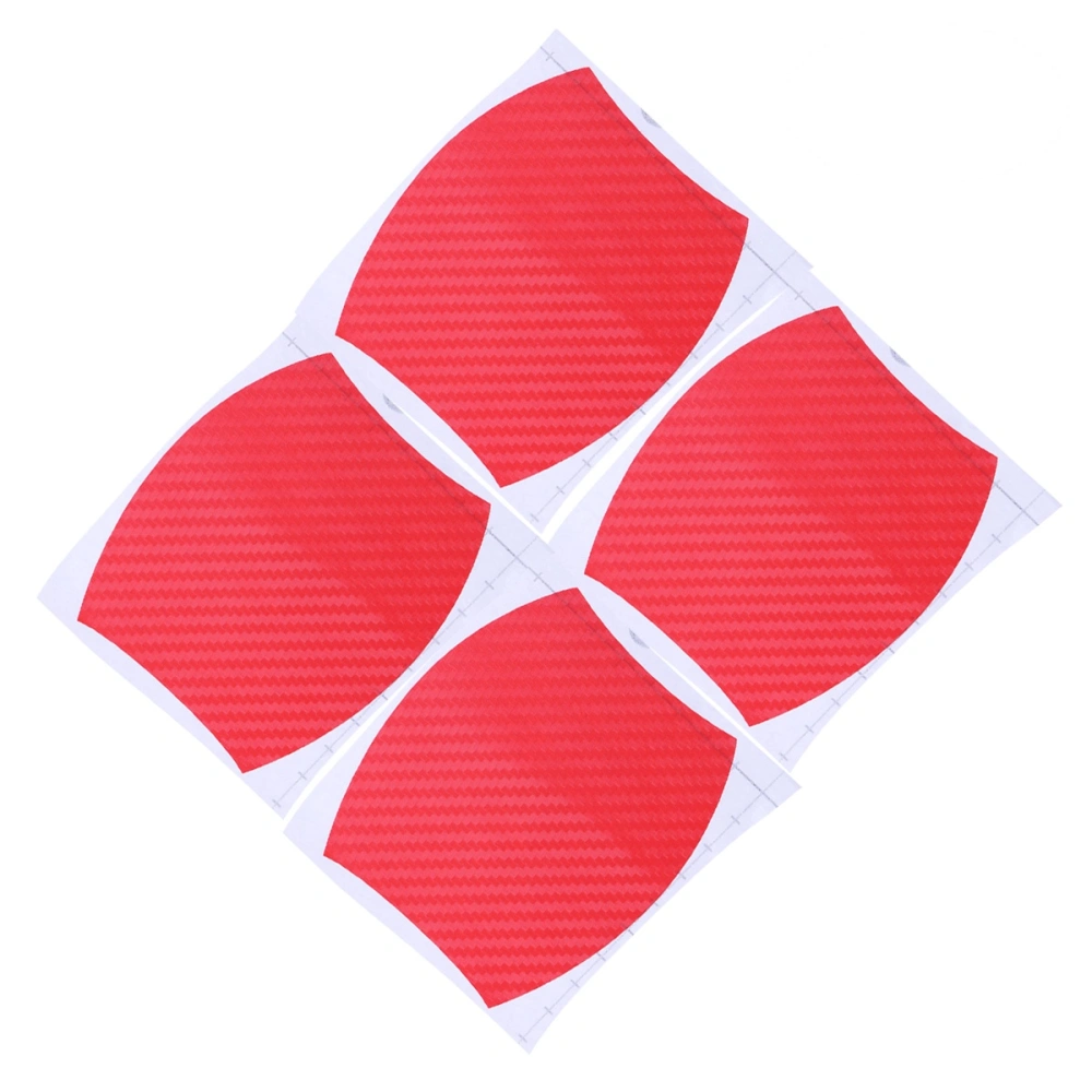 4 PCS Carbon Fiber Car Door Protective Films Side Stickers Anti-Scratch Car Door Protector Films (Red)