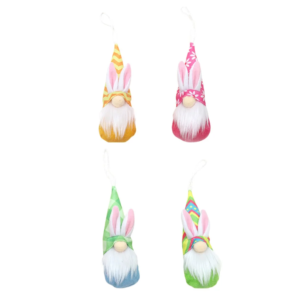 4Pcs Lovely Small Dwarf Doll Hanging Gnome Doll Craft Easter Party Ornament