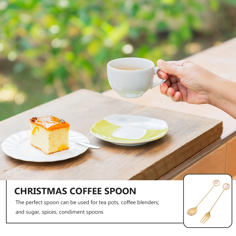 6pcs Coffee Spoons Mixing Spoons Stainless Steel Stirring Spoons Xmas Gift Set