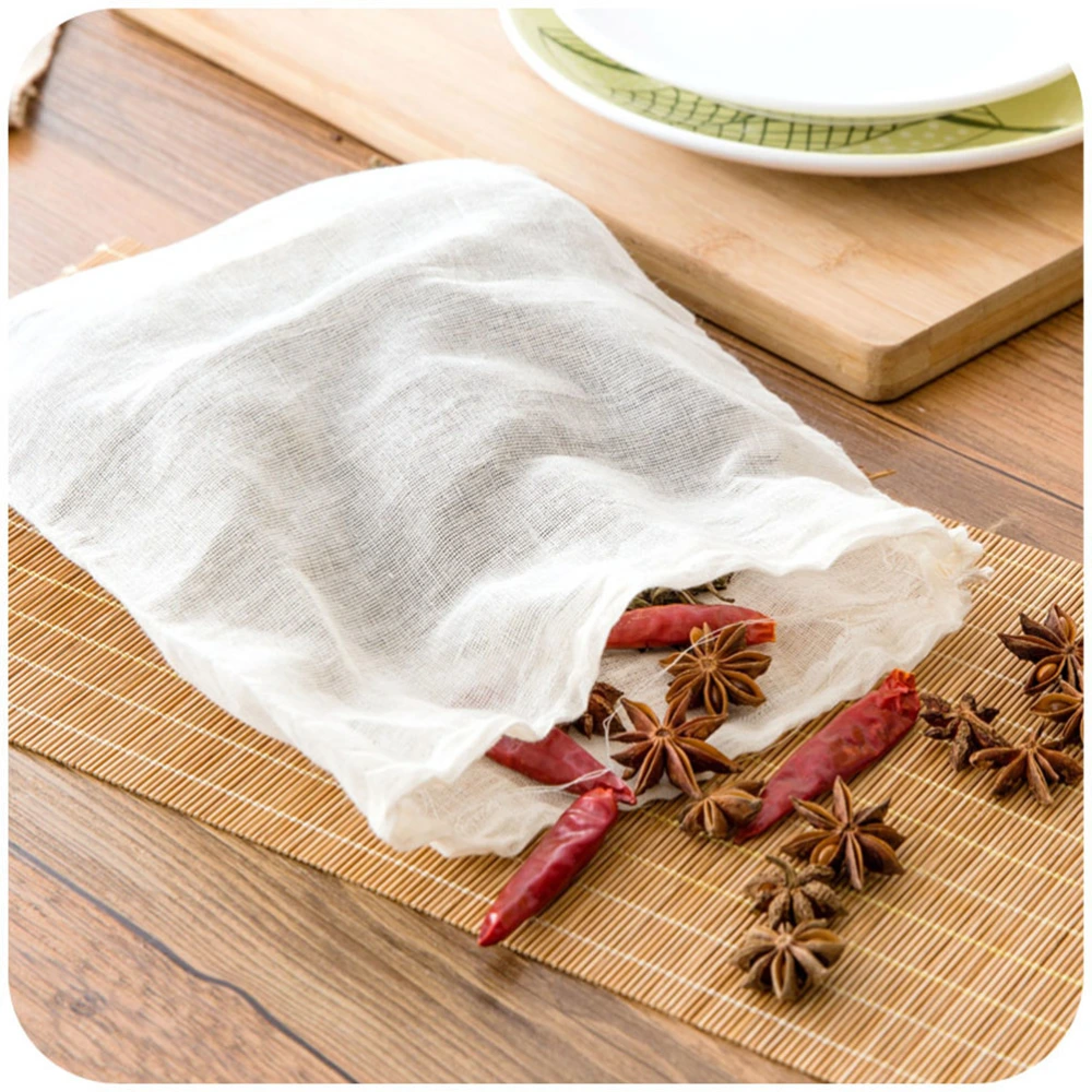 Drawstring Chinese Medicine Bag Cotton Multifunctional Healthy Reusable Chinese Medicine Filter Bag Kitchen Soup Bag Tea Bags