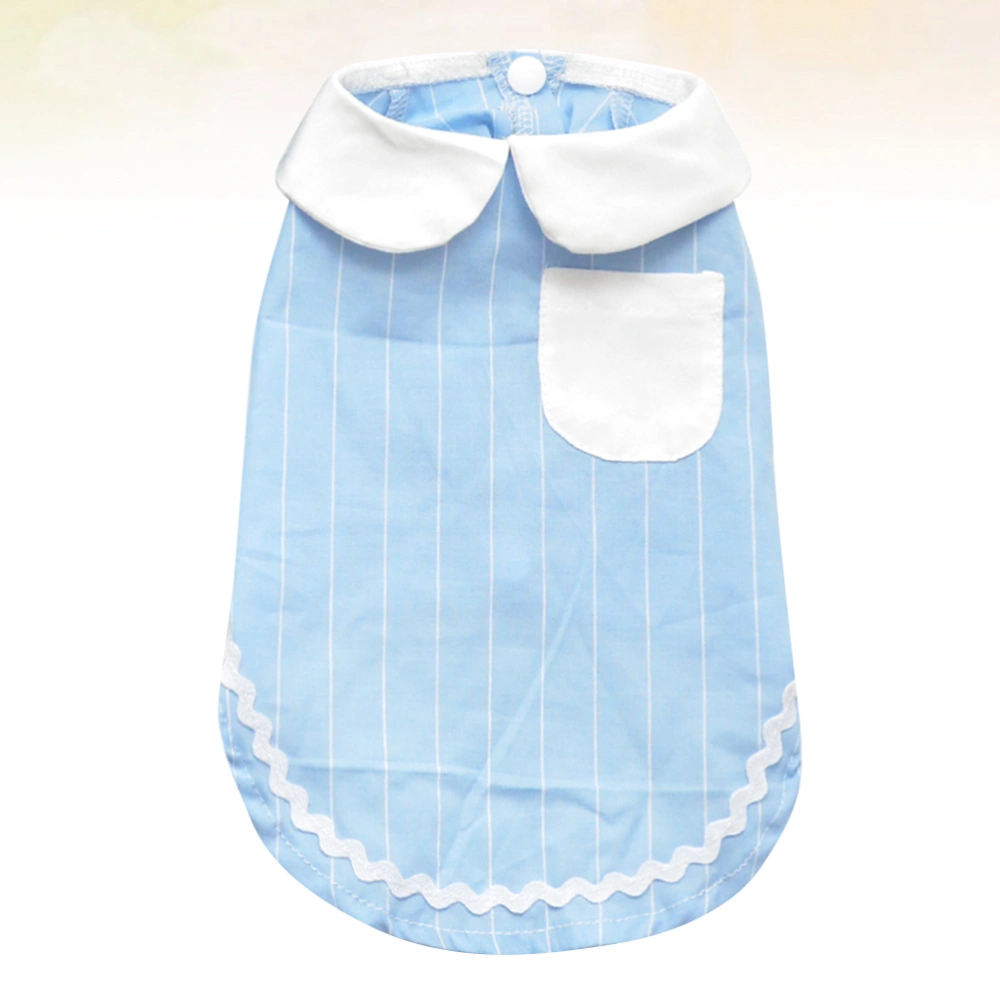 Dog Clothes Comfortable Pet Dress Shirt Skirt Dress Photo Props Costume for Teddy Home Cosplay (Light Blue, Size L)