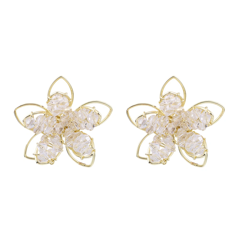 1 Pair Flower Stud Earrings for Women Handmade Crystal Earrings Women Earrings Jewelry