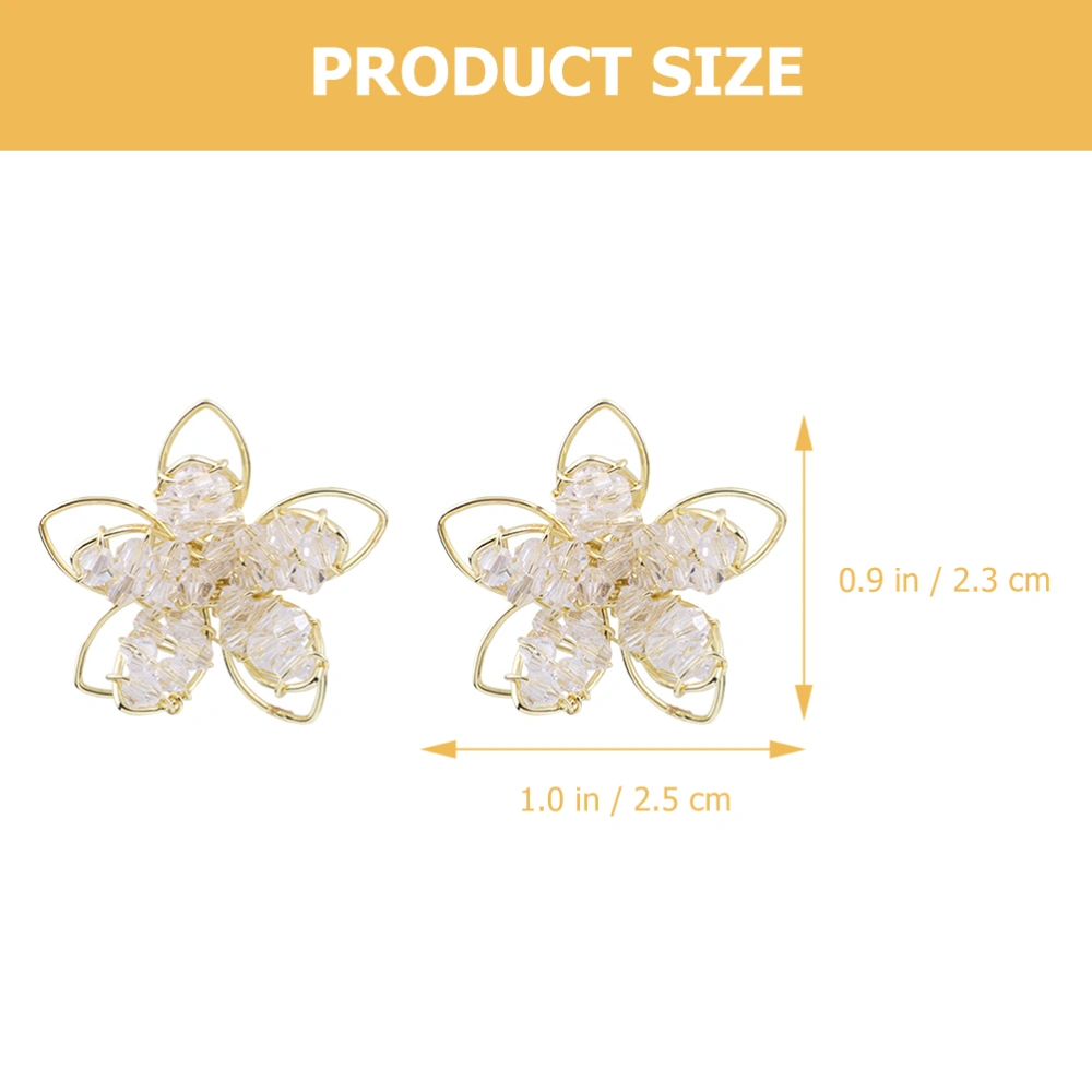 1 Pair Flower Stud Earrings for Women Handmade Crystal Earrings Women Earrings Jewelry