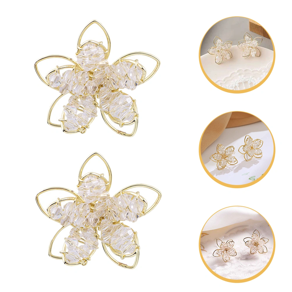 1 Pair Flower Stud Earrings for Women Handmade Crystal Earrings Women Earrings Jewelry