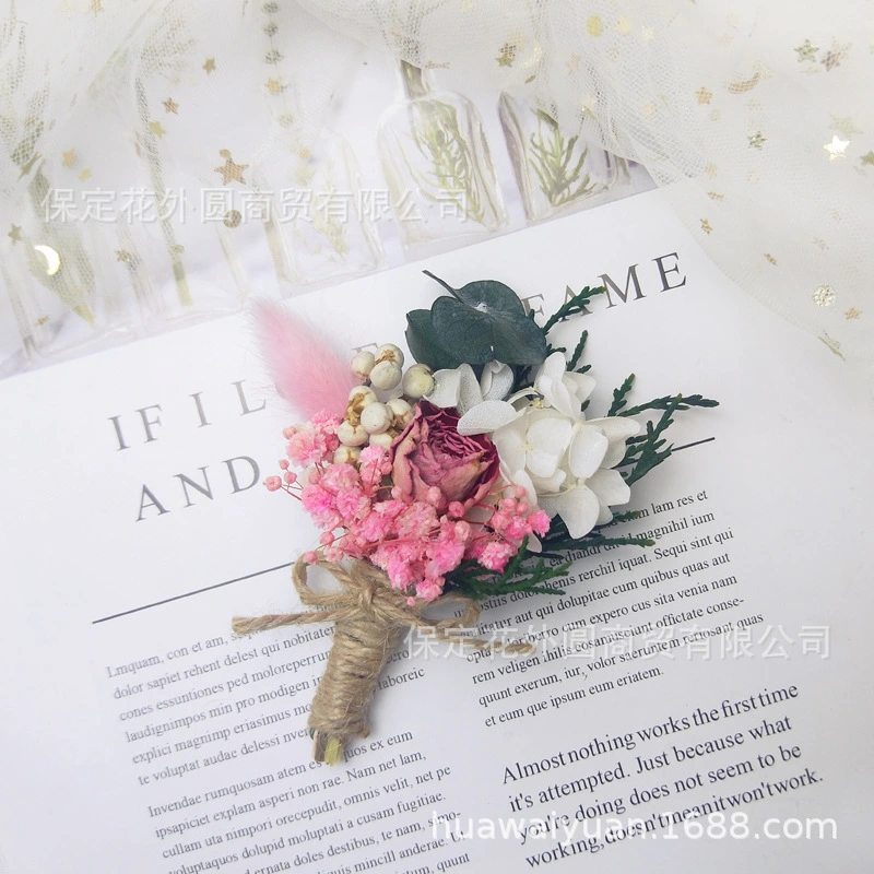 Wedding Bride Boutonniere Mini Dried Flowers Bouquet Corsage Photo Prop