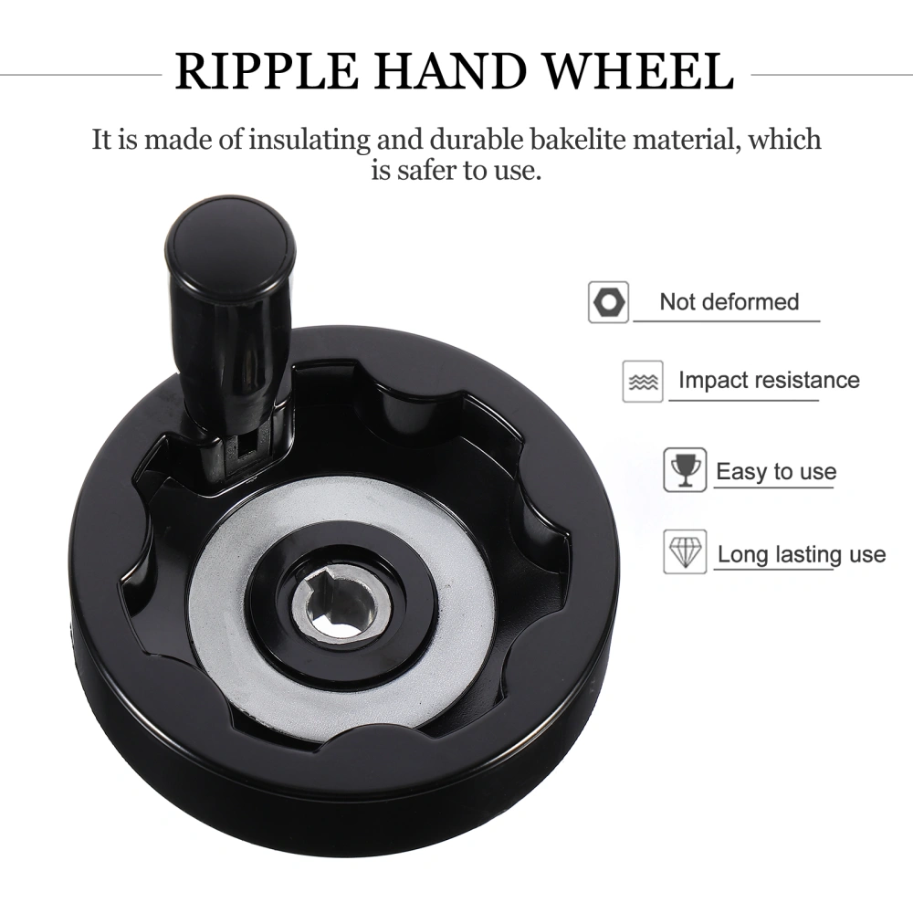 1pc Useful Folding Hand Wheel Bakelite Revolving Handle Ripple Hand Wheel