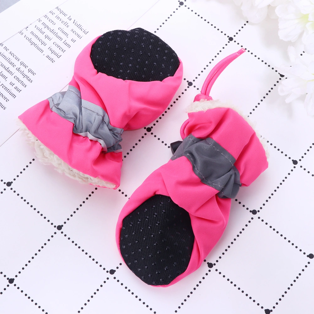 4pcs One Set Pet Non-slip Shoe Cover Adorable Rain Shoes Creative Sole Footwear for Pet Dog Puppy (Pink Size 4)