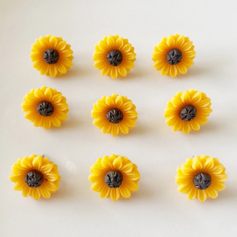 50pcs Home Thumb Tacks Multi-function Push Pin Sunflower Pushpins Message Board Supply